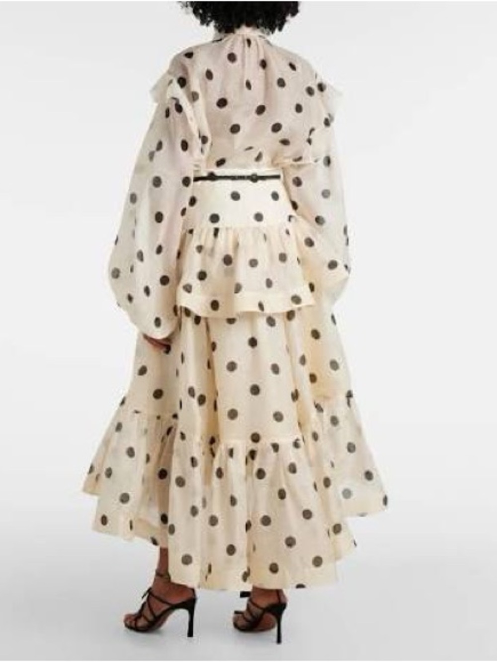 Zimmermann Runway 2024 Crush Polka Dot Silk & Linen Maxi Skirt and Blouse Set - Picture 4 of 14